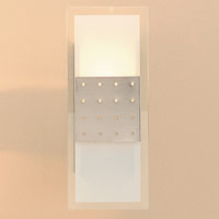 Faze Rectangular Glass Wall Light Brushed Chrome Finish