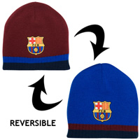 Unbranded FC Barcelona Reversible Beanie - Red/Blue.
