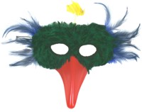 Unbranded Feather Eyemask with Beak - Green / Blue