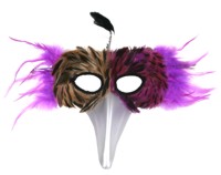 Unbranded Feather Eyemask with Beak - Purple Mix