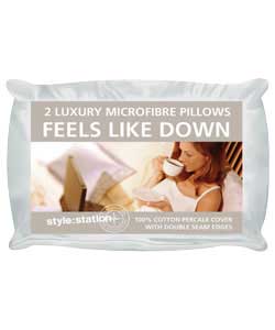 Unbranded Feels Like Down Pair of Luxury Hollowfibre Pillows