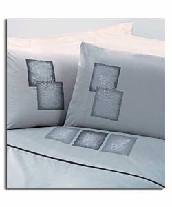 Includes duvet cover and 2 pillowcases. Embroidere