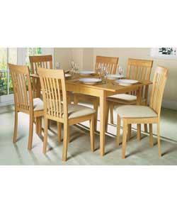Ferris Beech Effect Extending Table and 6 Chairs