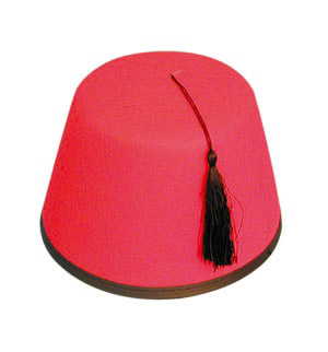 Tommy Coopers authentic and recognisable red fez hat with attached black tassle