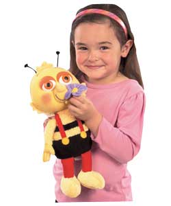 Raise Bumbles flower to his nose to make him sneeze and talk. Cute scented soft toy. Requires 3 x