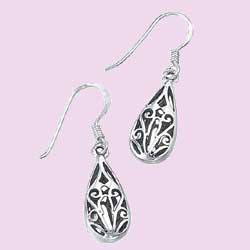 Filigree Tear-drop Earring