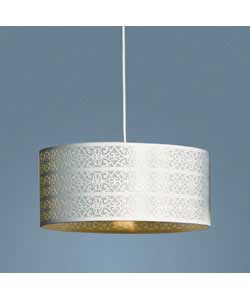Unbranded Filigree White Laser Cut Drum Shade