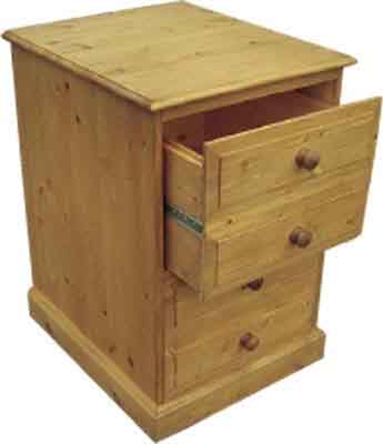 This appealing 2 drawer pine filing cabinet has a slim 4 drawer appearance to the front but