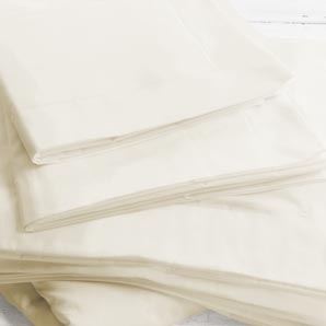 Fine Cotton Fitted Sheet- King-Size- Cream