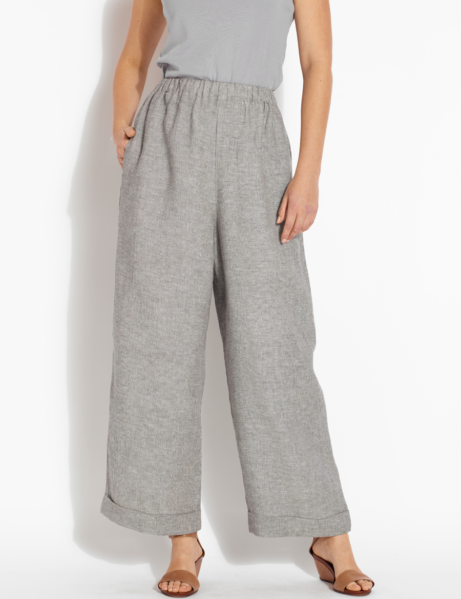 Unbranded Fine Stripe Linen Baggy Trousers