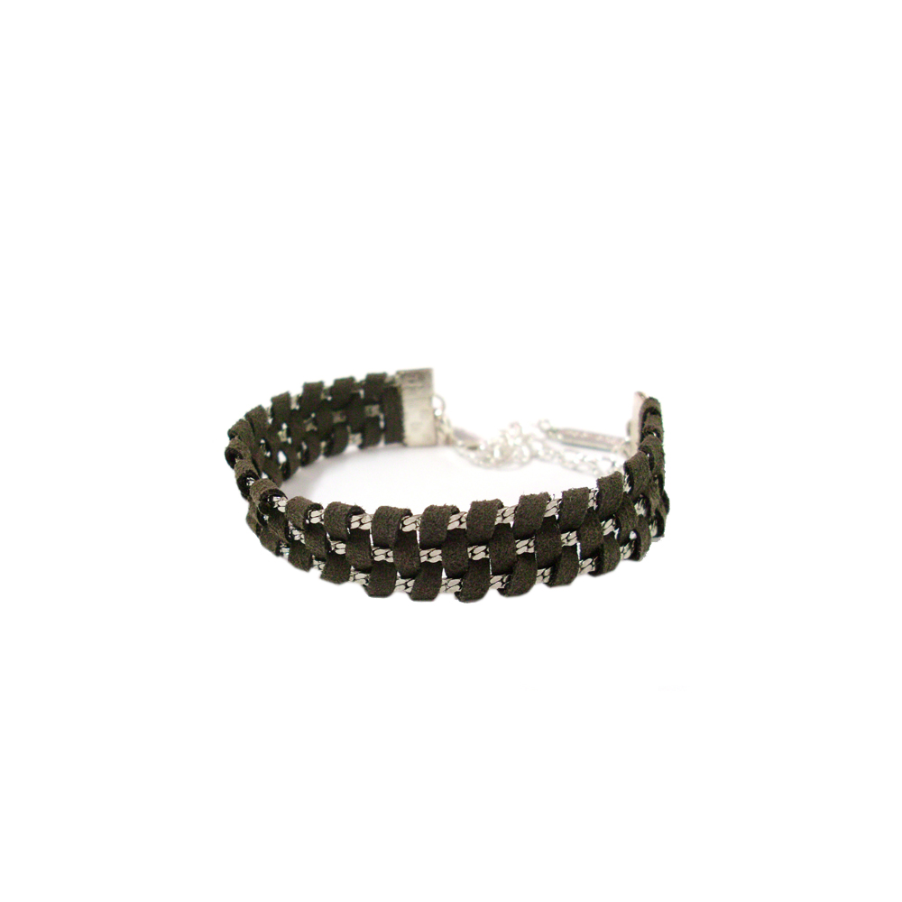 Unbranded Fine Weave Silk Tape Bracelet - Grey