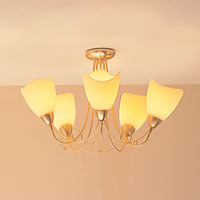 Finesse 5 Light Semi Flush Satin Brass Finish