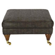 Unbranded Finest Bloomsbury Linen Footstool, Chocolate
