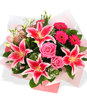 Unbranded Finest Bouquets - Pink delight in giftbag