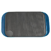 Unbranded Finest Cast Iron Reversible Grill - Blue