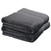 Unbranded Finest Hygro Cotton Pair Of Bath Towels, Black