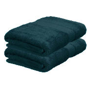 Unbranded Finest Hygro Cotton Pair Of Bath Towels, Petroleum