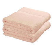Unbranded Finest hygro cotton pair of bath towels, Rose