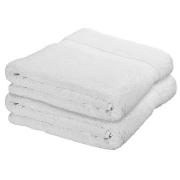 Unbranded Finest Hygro Cotton Pair Of Bath Towels, White