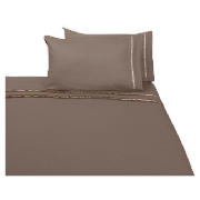 Unbranded Finest Ribbon Double Duvet Set, Cocoa