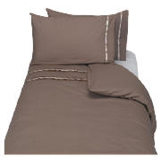 Unbranded Finest Ribbon Single Duvet Set, Cocoa