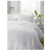Unbranded Finest Seersucker Double Duvet, White