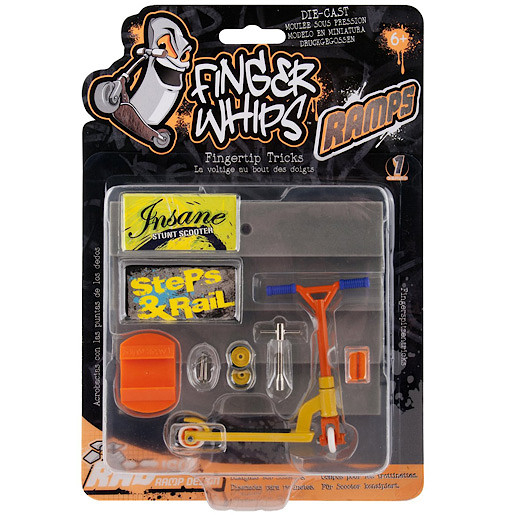 Unbranded Finger Whips Ramp with 7cm Diecast Stunt Scooter