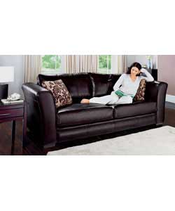 Fiora Extra Large Leather Sofa - Ruby
