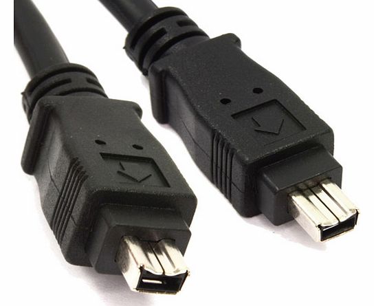 The IEEE 1394 FireWire compatible cable attaches a device, like a digital camcorder (4-pin port), to your computer (4-pin port) at a transmission rate of up to 400Mbps.