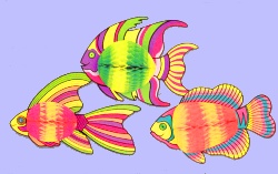 Fish honeycomb decoration - cutout - 18 inch