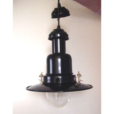 Metal PENDANT Fishermans Hanging Centre Light with matching ceiling Rose - BLACK    This is a super