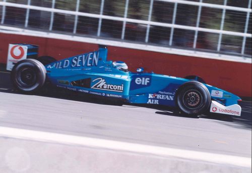 Giancarlo Fisichella in his Benetton B201 from the