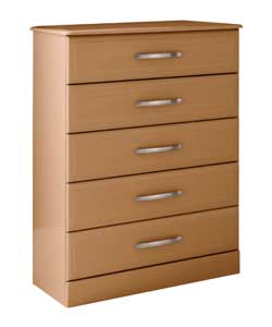 Unbranded Fitted Maple 5 Drawer Chest
