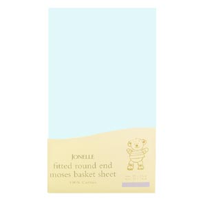 Fitted Moses Basket Sheet- Aqua