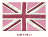 Short SleeveWhite with metallic pink cross on a pink Union Jack.Machine washableOne size (approx