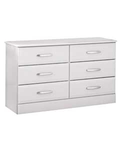 Unbranded Fitted White 6 Drawer Chest
