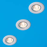 Fixed 3 Dimmable Halogen Downlights White