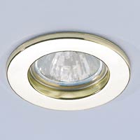 Fixed 5 Dimmable Halogen Downlights Brass Effect