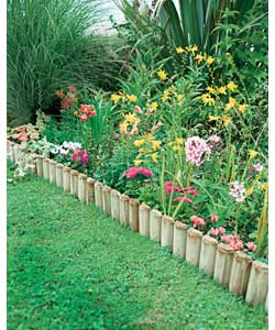 Unbranded Fixed Log Edging - 2 pack