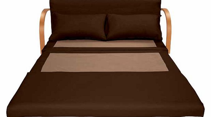 The chocolate Fizz sofa bed features a 10cm deep foam fold out mattress with back cushions that are perfect for use as pillows. Sleep alternative end to pillow. Part of the Fizz collection Foam fold out Fold out bed mechanism. Small double. Cotton up