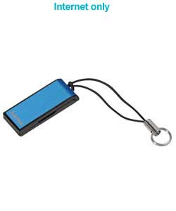 Blue flash pen.Plug and play.Universal loop for attachment to mobile phones, bags, rucksacks, keys, 