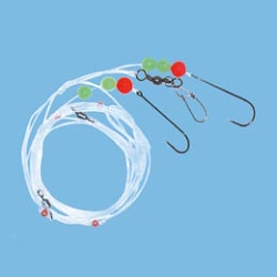 Unbranded Flat Fish Rig -  orange/fluoro beads  1/O