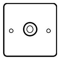 Flat Plate Black Nickel Effect Single Satellite Socket with Black Insert