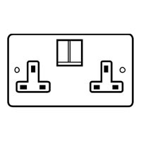 Flat Plate Brass Double Switched Socket with White Inserts