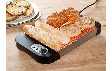 Just like those you see in delis and at hotel buffets, this panini toaster is the perfect solution for all those rolls and breads that are too bulky for a standard toaster. Two powerful quartz heating elements will warm and toast to perfection. Ideal