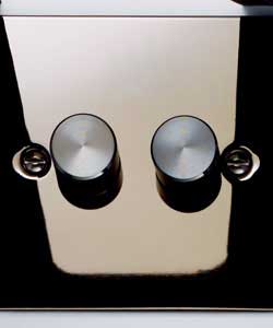 Unbranded Flatplate Nickel Double Dimmer Switch