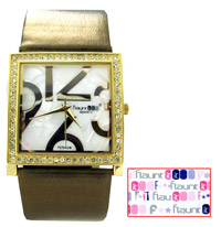 Flaunt-it Quartz Analogue Bling Watch (Brown)