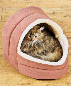Fleece Hooded Cat Bed