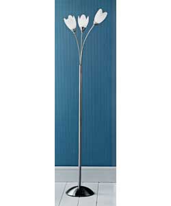 Fleur Petal 3 Light Floor Lamp - Satin Silver