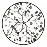 Handcrafted and set with iridescent tinted mother-of-pearl discs. 75cm diameter..